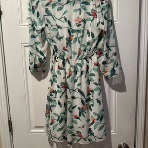 Tea n Rose Adorable Bird Pattern  Sundress Size M